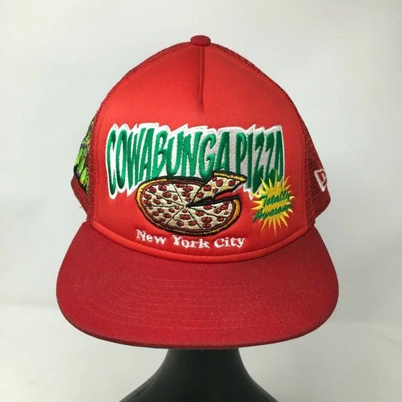 TMNT Cowabunga Pizza Trucker Hat A-Frame Snapback Medium-Large - Picture 1 of 6